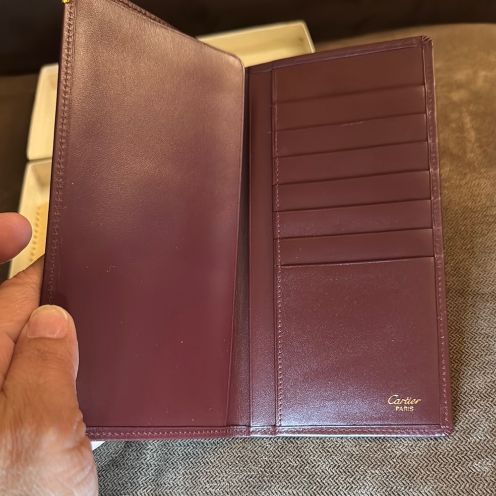 Cartier Burgandy Leather Key Card Holder